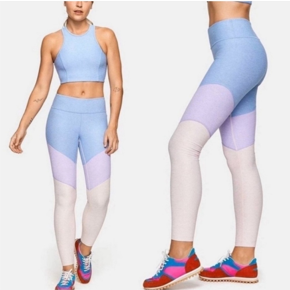 Outdoor Voices Women Size Medium 7/8 Spring Tri-Color Leggings
